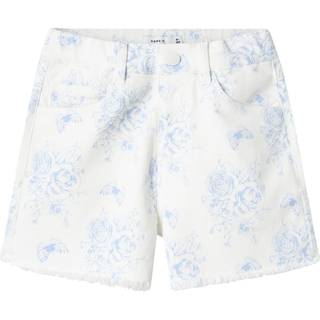 NAME IT Shorts Twill Mom Rose Bright White Flower