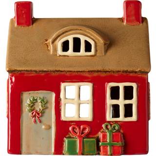 Stillenat Hus til fyrfadslys med dørkrans