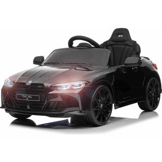 BMW M4 Elbil til børn 12v m/Lithium + Gummihjul + 2.4G Remote Sort