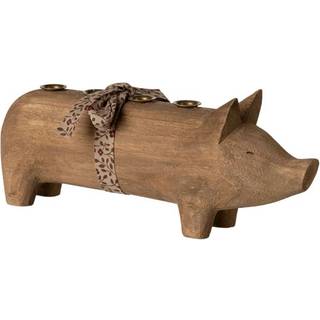 Maileg Advent Trælysestage Gris Nature