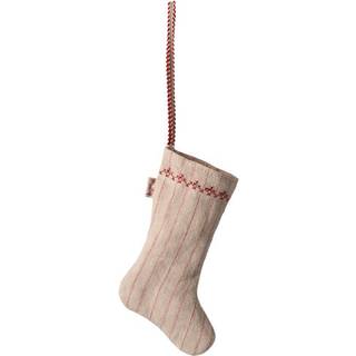 Maileg Ornament i stof, Strømpe - Stribet, Sand