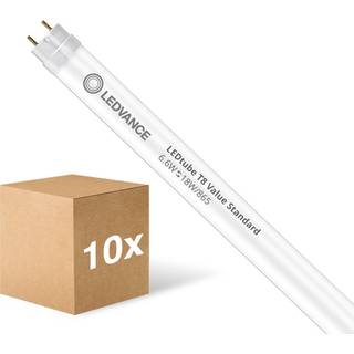 Fordelspakke 10x Ledvance LED Lysrør T8 Value (EM/Mains) Standard Output 6.6W 800lm - 865 Dagslys | 60cm - Erstatter 18W