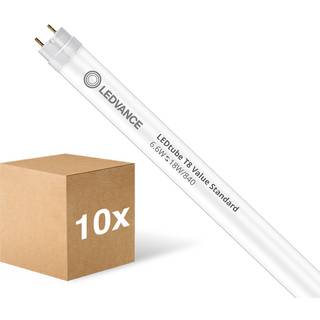 Fordelspakke 10x Ledvance LED Lysrør T8 Value (EM/Mains) Standard Output 6.6W 800lm - 840 Kold Hvid | 60cm - Erstatter 18W