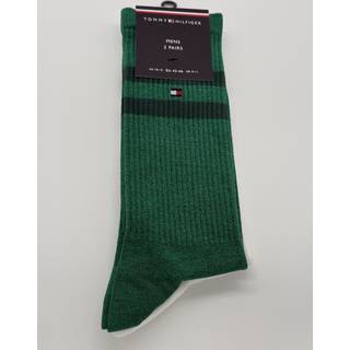 Tommy Hilfiger 2-pak Men Mouline Sport Socks - White/Green - Str 43/46
