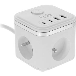 T&#39;NB - 7-i-1 Stikdåse m. 3 x Udtag / 2 x USB-C / 2 x USB-A - Hvid