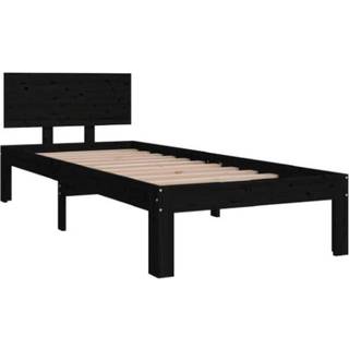 Sengeramme Massivt Træ - Sort / 75 x 190 cm