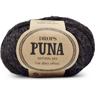 DROPS Puna 08 Koksgrå (Natural mix) Indhold: 100% Superfin Alpaca Garngruppe: B (20 - 22 masker) / 8 ply / DK / worsted Vægt/længde: 50 g = ca. 110 meter Anbefalede pinde: 4 mm Strikkefasthed: 10 x 10 cm = 21 m x 28 p Håndvask, koldt vand max 30°C / Tørres fladt / Kan filtes.