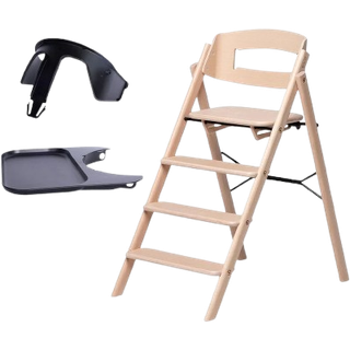 KAOS Klapp Højstol inkl. Beskyttelsesbøjle & Bakke, Beech Natural/Charcoal Black