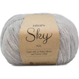DROPS Sky 02 Perlegrå (Mix) Indhold: 74% Alpaca, 18% Polyamid, 8% Uld Garngruppe: B (20 - 22 masker) / 8 ply / DK Vægt/længde: 50 g = ca. 190 meter Anbefalede pinde: 4 mm Strikkefasthed: 10 x 10 cm = 21 m x 28 p Håndvask, max 30°C / Tørres fladt.