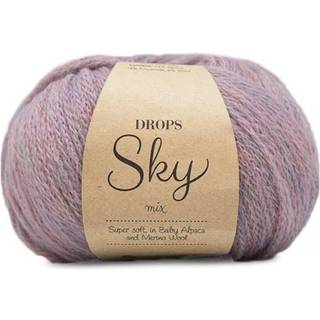 DROPS Sky 14 Enhjørning (Mix) Indhold: 74% Alpaca, 18% Polyamid, 8% Uld Garngruppe: B (20 - 22 masker) / 8 ply / DK Vægt/længde: 50 g = ca. 190 meter Anbefalede pinde: 4 mm Strikkefasthed: 10 x 10 cm = 21 m x 28 p Håndvask, max 30°C / Tørres fladt.