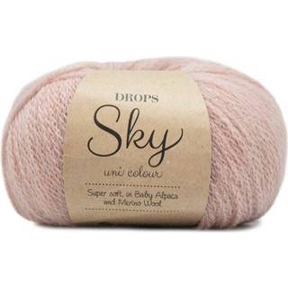 DROPS Sky 18 Støvet rosa (Uni Colour) Indhold: 74% Alpaca, 18% Polyamid, 8% Uld Garngruppe: B (20 - 22 masker) / 8 ply / DK Vægt/længde: 50 g = ca. 190 meter Anbefalede pinde: 4 mm Strikkefasthed: 10 x 10 cm = 21 m x 28 p Håndvask, max 30°C / Tørres fladt.