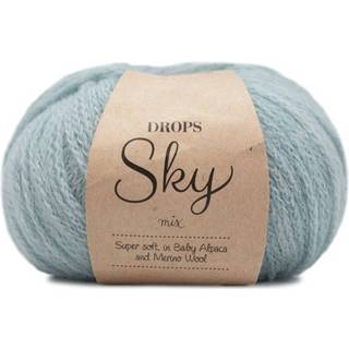 DROPS Sky 15 Aquamarine (Mix) Indhold: 74% Alpaca, 18% Polyamid, 8% Uld Garngruppe: B (20 - 22 masker) / 8 ply / DK Vægt/længde: 50 g = ca. 190 meter Anbefalede pinde: 4 mm Strikkefasthed: 10 x 10 cm = 21 m x 28 p Håndvask, max 30°C / Tørres fladt.