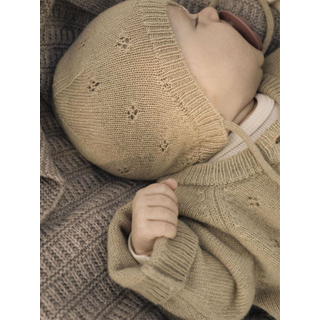 Lil' Atelier Babyhue Safari i Uld Med Bindebånd - Str. 2-6m