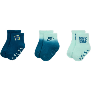 Nike Glow With Me-ribstrømper med greb til babyer/småbørn (3 par) - blå - 12-24M