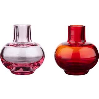 Marimekko Minivaser, rubinrød/rosa, 2 stk.