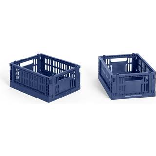 Hay Colour Crate Mini Opbevaring 2-pak Dark Blue - Kurve Genanvendt Plastik Mørkeblå - AE358-A668-AE89