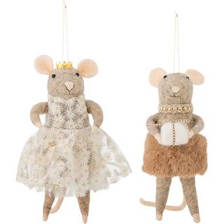 Bloomingville Peo juletræspynt uld 2 dele Brun, høj