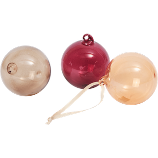 Ferm Living Glass Baubles Julekugler M Sæt Af 3 Roseate Translucent