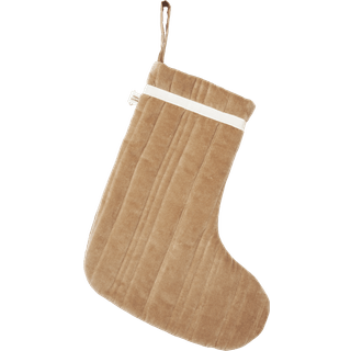Vari Quilted Christmas Stocking - Velvet - Tan