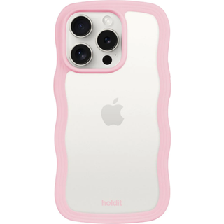 Holdit iPhone 15 Pro Wavy Cover - Pink / Transparent