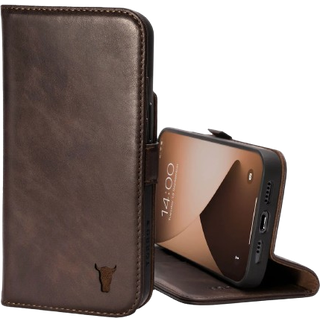 iPhone 14 Pro Max Leather Case (with Stand function) - Dark Brown