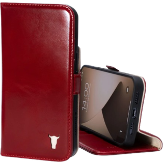 iPhone 14 Pro Max Leather Case (with Stand function) - Red