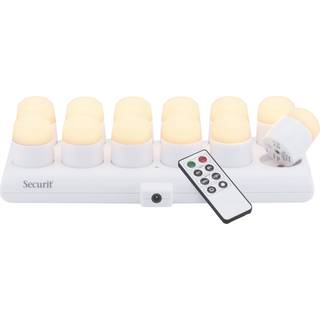 Securit® Amsterdam LED fyrfadslys, 12 stk., hvid