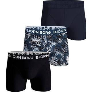 Cotton Stretch 3-pak Boxershorts, Sort/Print/Blå, L