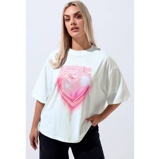 Yours Curve Yours Curve White Limited Graphic T-Shirt