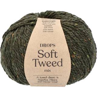 Drops Soft Tweed mix - Spinatgrøn farve 17 - 50g