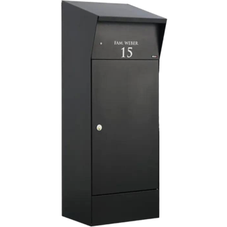 Allux Bjørn Pakkepostkasse med LED og Rukolås - Sort/sort