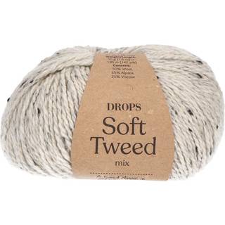 DROPS Soft Tweed 20 Salt og peber Indhold: 50% Uld, 25% Alpaca, 25% Viscose Garngruppe: B (20 - 22 masker) / 8 ply / DK Vægt/længde: 50 g = ca. 130 meter Anbefalede pinde: 4.00 mm Strikkefasthed: 10 x 10 cm = 21 m x 28 p Håndvask, max 30°C / Tørres fladt / Kan filtes.