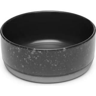 Aida Raw dyb skål stentøj Sort med prikker