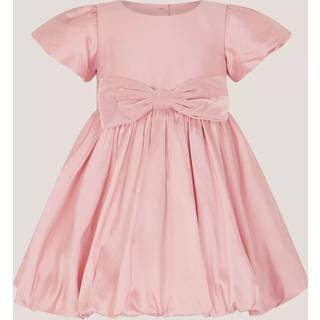 Monsoon Monsoon Pink Baby Velvet Bow Bubble Hem Dress - 12-18 Mths