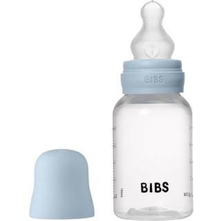 BIBS Baby Bottle Round Silicone 150 ml Slow Flow Baby Blue - 1 stk.