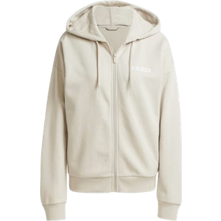 adidas Women's Essentials Linear Full Zip French Terry Hoodie Damer størrelse XL farve beige