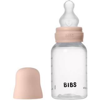 BIBS Baby Bottle Round Silicone 150 ml Slow Flow Blush - 1 stk.