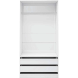 klædeskab 100x50x200 cm konstrueret træ hvid højglans