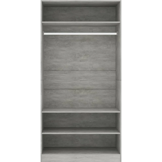 klædeskab 100x50x200 cm konstrueret træ betongrå