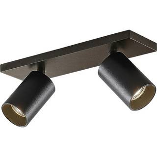 Arcchio spotlight Brinja, sort, kantet, Ø 6 cm, 2-faset, GU10 Brinja Arcchio, dæmpbar, Sort, Gangområde, Aluminium, Moderne