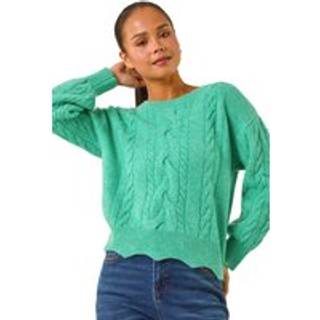 Roman Roman Green Petite Scalloped Hem Knit Jumper