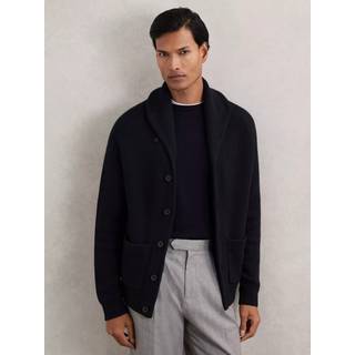 Reiss Reiss Navy Cannon Shawl-Collar Cardigan With Wool