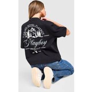 Playboy Ski Graphic Boyfriend T-Shirt, Sort