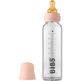 BIBS Baby Glass Bottle Naturgummi Slow Flow Blush 225 ml