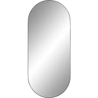 Jersey, spejl ovalt med sort ramme 35x80 cm.