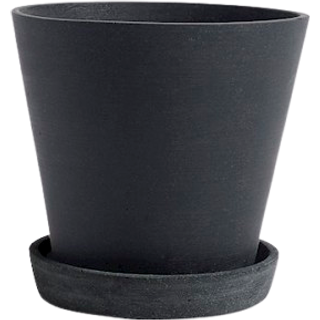 HAY Flowerpot Urtepotte Med Underkop Sort - L