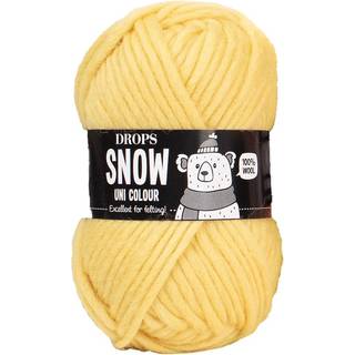 DROPS Snow Uni Colour 109 Mælkebøtte (Uni Colour) Indhold: 100% Uld Garngruppe: E (9 - 11 masker)/ 14 ply / super bulky Vægt/længde: 50 gram = ca. 50 meter Anbefalede pinde: 9 mm Strikkefasthed: 10 x 10 cm = 10 m x 14 p Vask: Håndvask, max 30°C / Tørres fladt / Kan filtes.