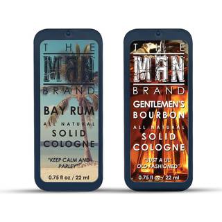 The Man Brand Solid Cologne pr?ves?t med Bay Rum Solid Cologne og Genlemen's Bourbon Solid Cologne (Bay Rum og Bourbon - 2 Pack - 0,75 oz hver)