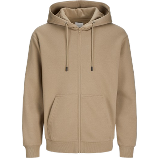 Ensfarvet Hættetrøje Med Lynlås