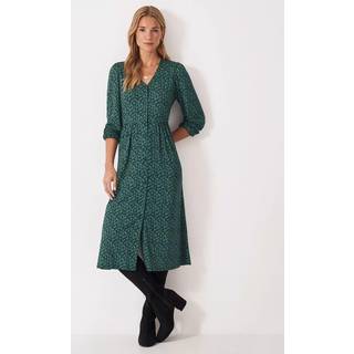 Crew Clothing Crew Clothing Green Kiki Button Through Long Sleeve Dress - EU 42 (UK 14)